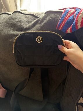 lululemon athletica Black Crossbody Pouch with Gold Hardware